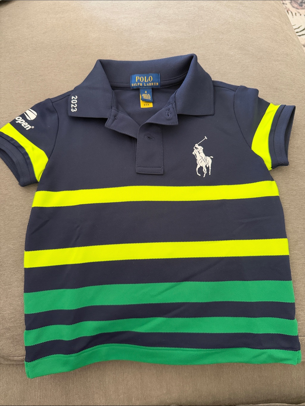 Polo By Ralph Lauren Boys 4t 2023 Us Open Striped Polo